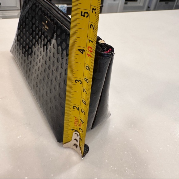 Kate Spade Black Patent cosmetic Pouch/bag NEW zip close, pink interior - Picture 13 of 13